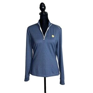 Johnnie-O Women's 1/4 Zip Polyester Pullover Sweatshirt Heather Blue Size Small